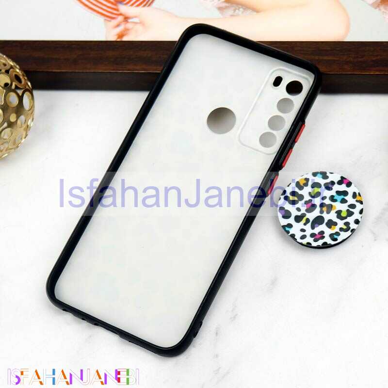اصفهان جانبی-قاب PC محافظ لنز دار طرح پلنگی + پاپ سوکت Xiaomi Redmi Note 8