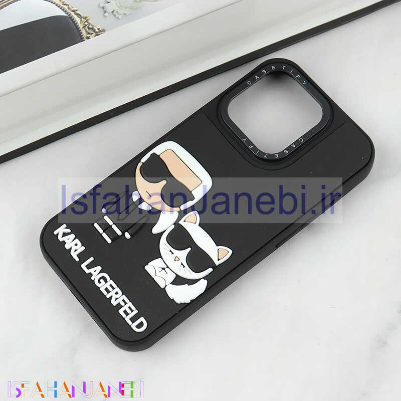 اصفهان جانبی-قاب Casetify آیفون iPhone 15 Pro طرح Karl Lagerfeld برجسته
