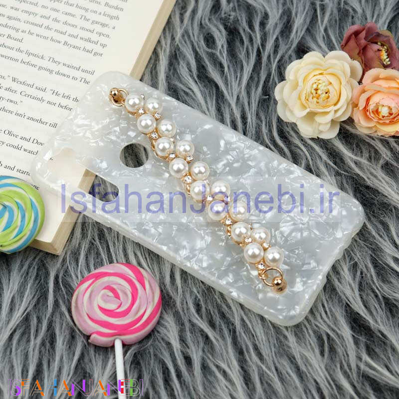 اصفهان جانبی-قاب ماربل هولدر دستی مرواریدی Xiaomi Redmi Note 8