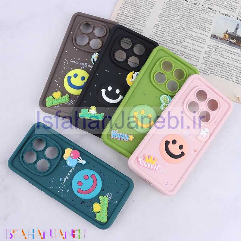 اصفهان جانبی-قاب سیلیکونی سولید شیائومی Redmi Note 14 Pro 5G طرح لبخند محافظ لنزدار