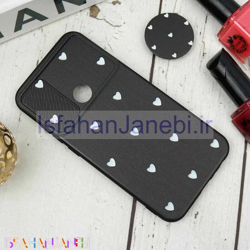 اصفهان جانبی-قاب طرحدار محافظ لنزدار کشویی + پاپ سوکت طرح قلب سفید شیائومی Redmi Note 8 سری B