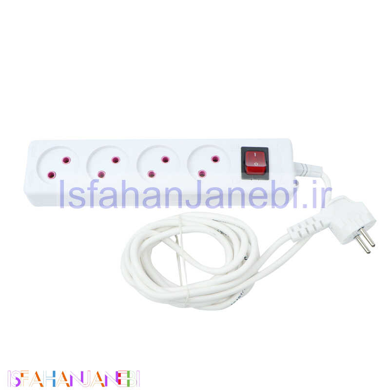 اصفهان جانبی-چند راهی 4 خانه بدون ارت فردان الکتریک با کابل 3 متری مدل 31212