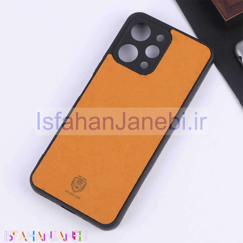 اصفهان جانبی-قاب چرمی Golden Lion شیائومی Redmi 12 محافظ لنزدار