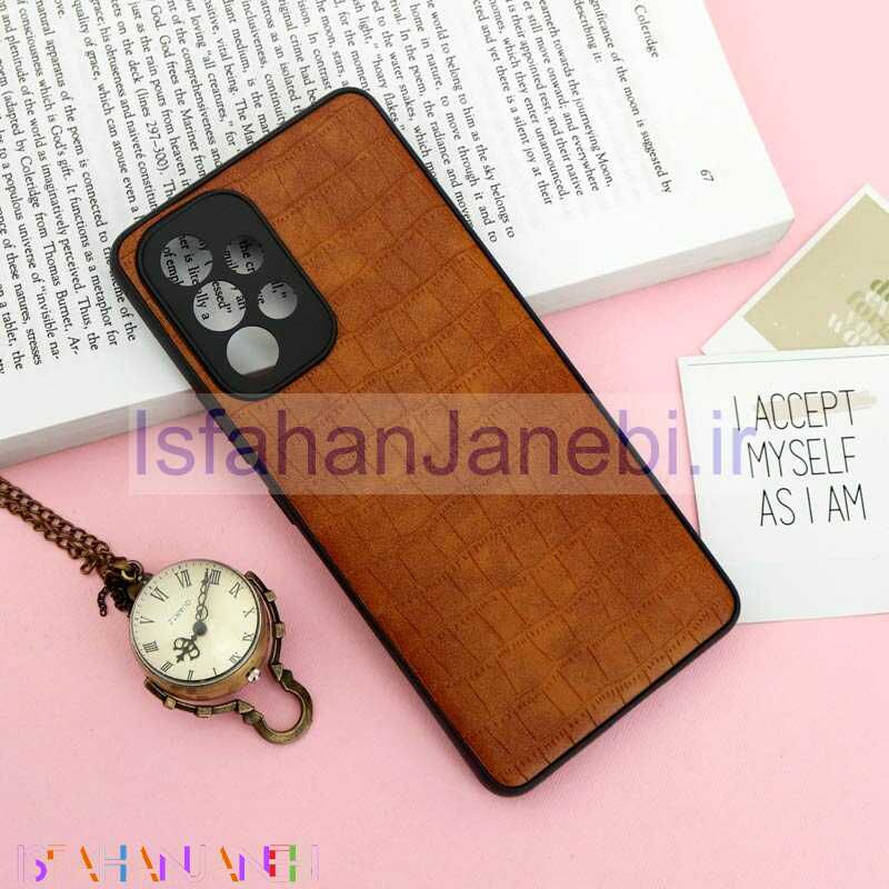 اصفهان جانبی-قاب محافظ لنزدار چرمی کروکودیل Samsung Galaxy A53 5G