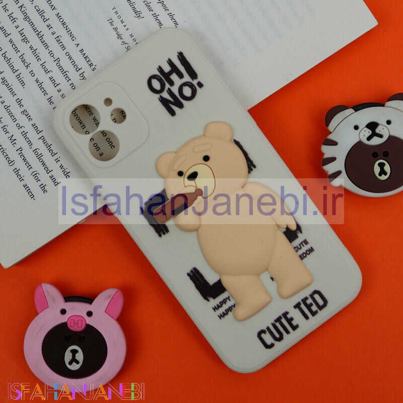 اصفهان جانبی-قاب سیلیکونی خرس TED محافظ لنزدار iPhone 12