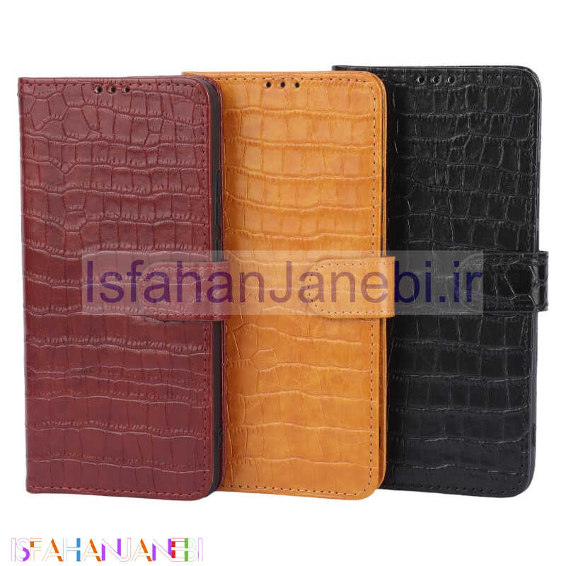 اصفهان جانبی-کیف چرمی پوست ماری مگنتی محافظ لنزدار Xiaomi Redmi 10C
