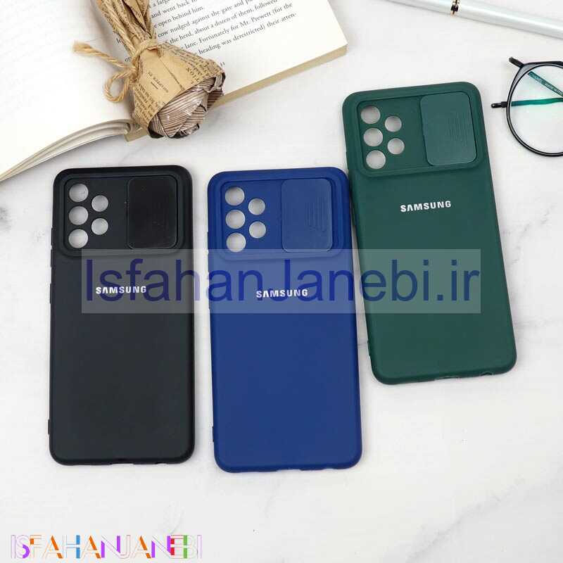 اصفهان جانبی-قاب سیلیکونی TPU محافظ لنزدار کشویی Samsung A32 4G دارک