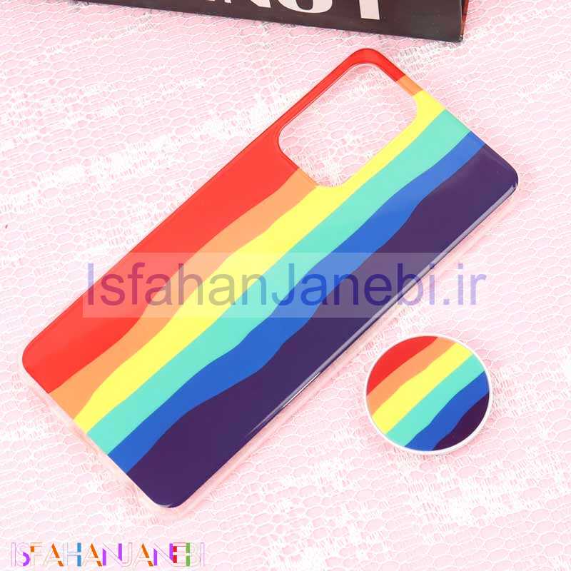 اصفهان جانبی-قاب سوپر IMD دور شفاف پاپ سوکت دار Samsung A52 رنگین کمانی
