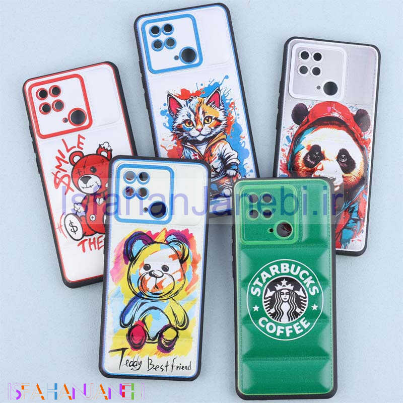 اصفهان جانبی-قاب پافر ژله ای طرح دار محافظ لنزدار Xiaomi Poco C40