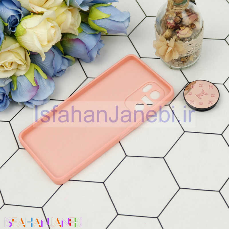 اصفهان جانبی-قاب محافظ لنزدار آینه ای + پاپ سوکت طرح LV صورتی Xiaomi Poco F3