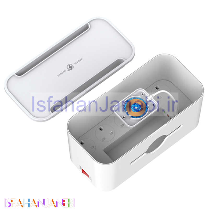 اصفهان جانبی-چند راهی برق و شارژر وایرلس الدینیو SN5311W با کابل 2 متری + شارژر USB و Type-C