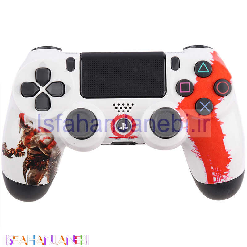 اصفهان جانبی-دسته بازی بی سیم SONY PlayStation 4 DualShock 4 High Copy طرح GOD OF WAR سفید قرمز کد 2