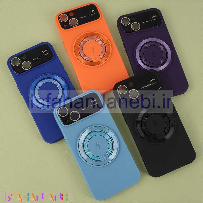 اصفهان جانبی-قاب سیلیکونی Lens Aperture مگ سیف محافظ لنزدار هولدردار آیفون 13