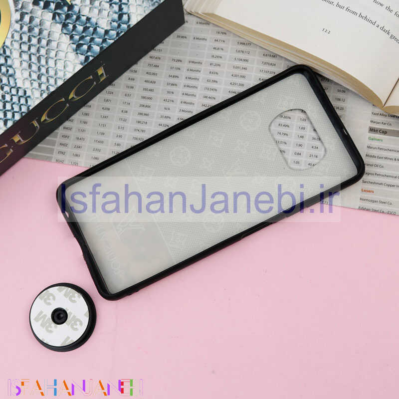 اصفهان جانبی-قاب فانتزی برجسته + پاپ سوکت طرح LV شیائومی Xiaomi Poco X3 سری F