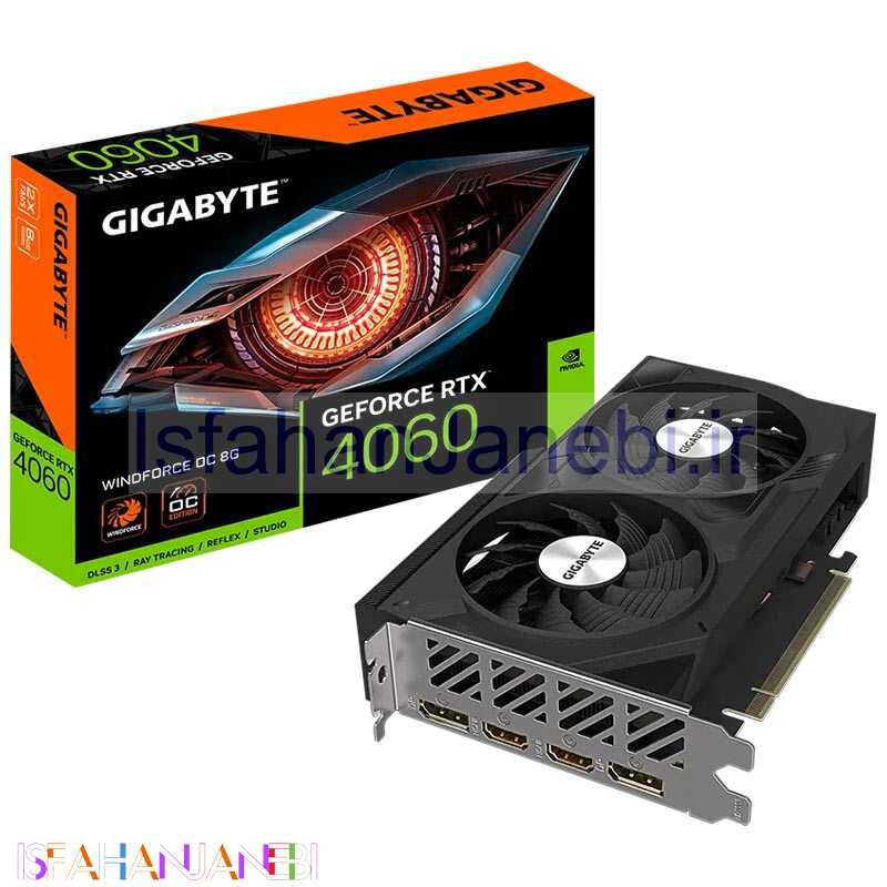 اصفهان جانبی-کارت گرافیک Gigabyte GeForce RTX 4060 WINDFORCE OC 8GB GDDR6 128Bit
