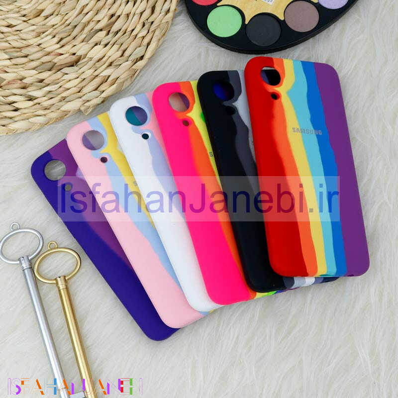 اصفهان جانبی-قاب محافظ لنزدار سیلیکونی اورجینال رنگین کمانی Samsung Galaxy A03 Core