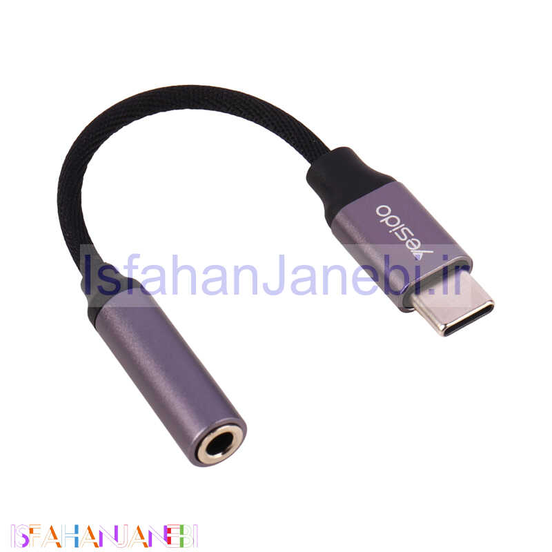 اصفهان جانبی-تبدیل Yesido YAU19 Type-C to AUX 12cm