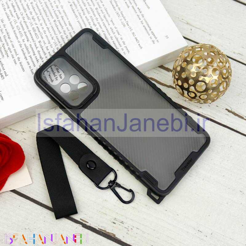 اصفهان جانبی-قاب PC Carbon محافظ لنز دار + بند آویز Xiaomi Redmi Note 11 Pro Plus