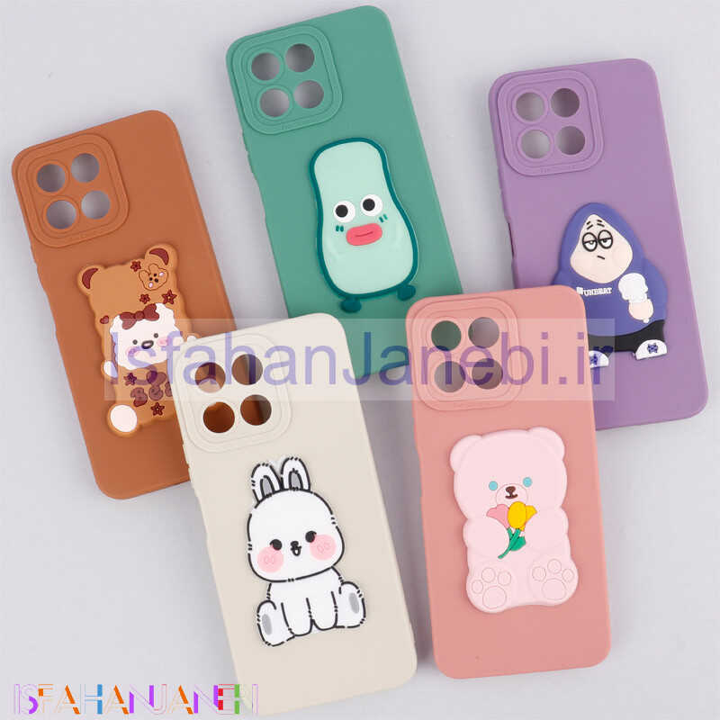 اصفهان جانبی-قاب سیلیکونی عروسکی برجسته محافظ لنزدار Honor X6