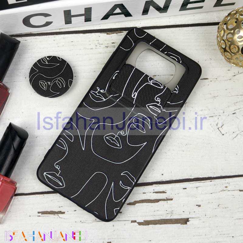 اصفهان جانبی-قاب طرحدار محافظ لنزدار کشویی + پاپ سوکت طرح چهره شیائومی Poco X3 سری B