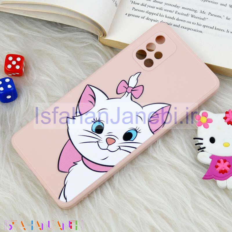 اصفهان جانبی-قاب سیلیکونی عروسکی محافظ لنزدار طرح گربه اشرافی Samsung Galaxy A71