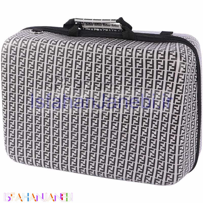 اصفهان جانبی-کیف کنسول بازی PS5 چرمی طوسی طرح Fendi