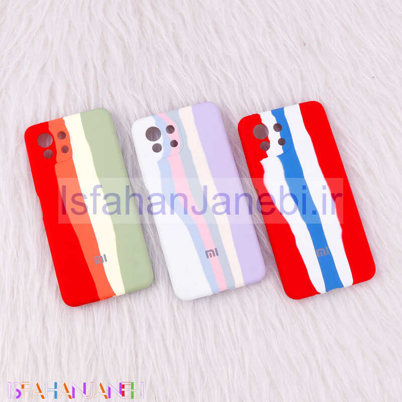 اصفهان جانبی-قاب سیلیکونی اورجینال رنگین کمانی محافظ لنزدار Xiaomi Mi 11 Lite
