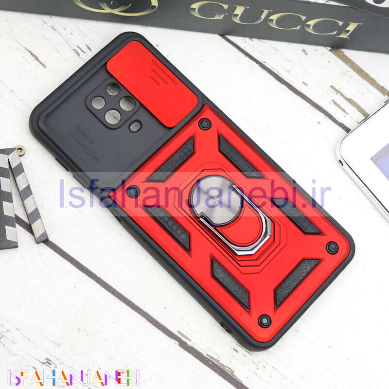 اصفهان جانبی-قاب ضد ضربه محافظ لنزدار کشویی هولدر دار بتمن Xiaomi Redmi Note 9s / Note 9 Pro
