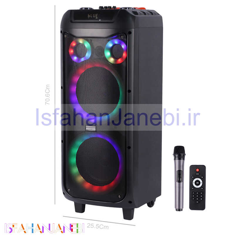 اصفهان جانبی-اسپیکر چمدانی بلوتوثی Wgaoyang WGY-5059 + میکروفون و ریموت کنترل