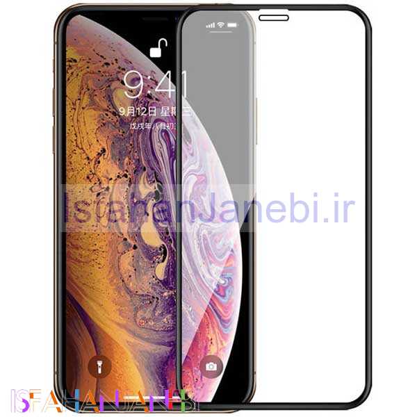 اصفهان جانبی-گلس تمام چسب iPhone XR full cover مشکی
