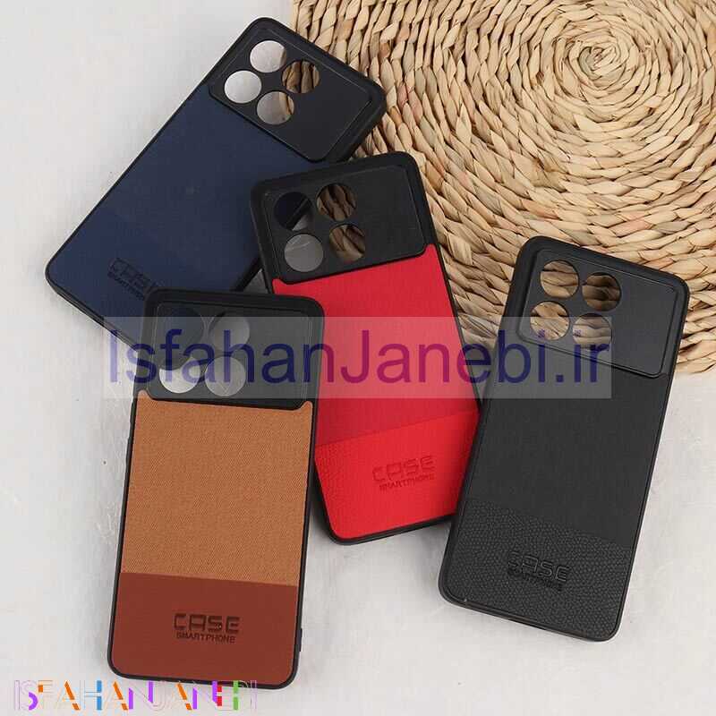 اصفهان جانبی-قاب چرمی Smart Phone شیائومی Poco X6 Pro پارچه ای محافظ لنزدار