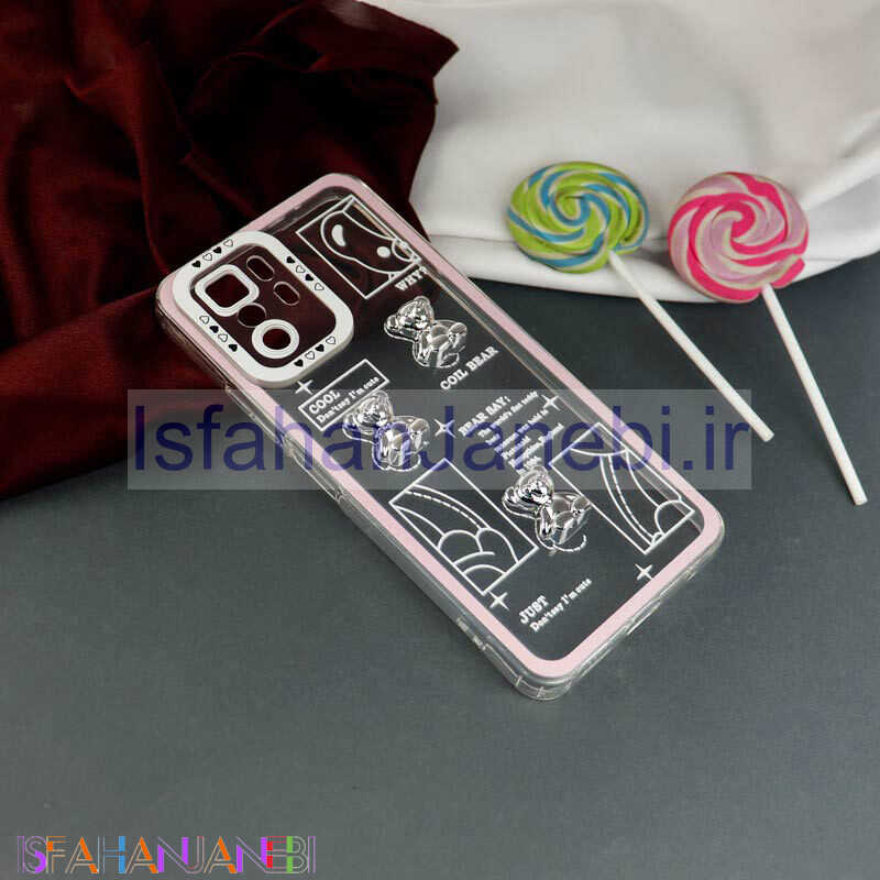 اصفهان جانبی-قاب عروسکی خرس نقره ای محافظ لنزدار Xiaomi Poco X3 GT