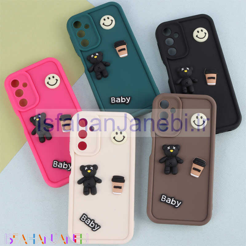 اصفهان جانبی-قاب سیلیکونی Fashion Case عروسک برجسته ریز محافظ لنزدار Samsung Galaxy A24 4G
