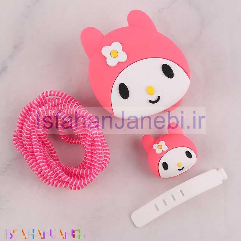 اصفهان جانبی-ست محافظ کابل و کلگی شارژر سیلیکونی آیفون طرح ملودی