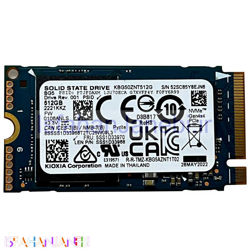 اصفهان جانبی-حافظه SSD کیوکسیا Kioxia BG5 KBG50ZNT512G 512GB M.2 استوک