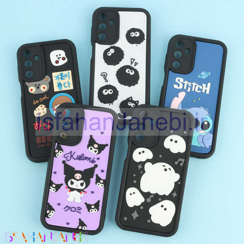 اصفهان جانبی-قاب سولید طرح دار برجسته محافظ لنزدار Samsung Galaxy A15