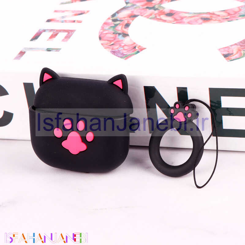 اصفهان جانبی-محافظ AirPods 3 سیلیکونی عروسکی پنجه مشکی