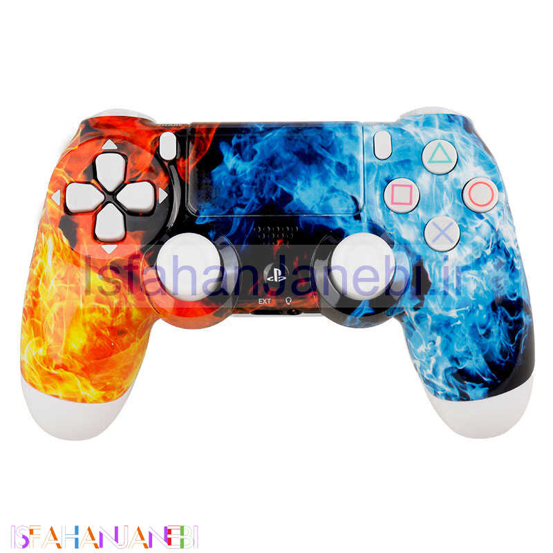 اصفهان جانبی-دسته بازی بی سیم SONY PlayStation 4 DualShock 4 High Copy طرح فانتزی آبی نارنجی