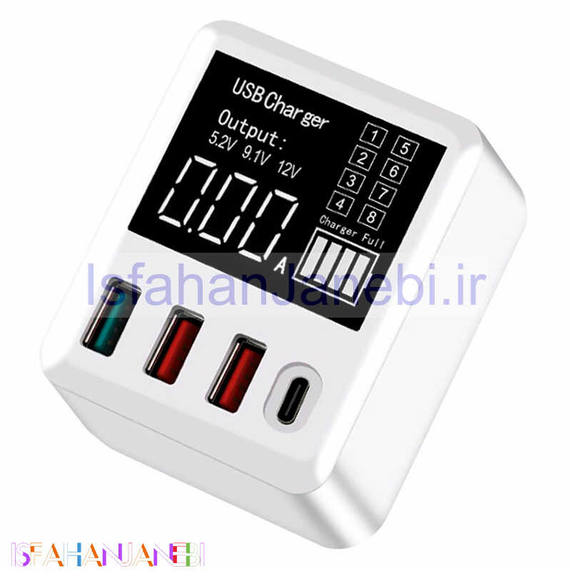 اصفهان جانبی-کلگی فست شارژ 4 پورت WLX-A9T 3.4A QC3.0 PD 40W
