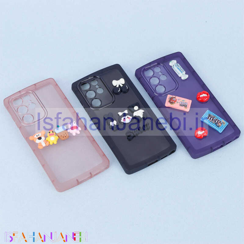 اصفهان جانبی-قاب متال ژله ای عروسک برجسته محافظ لنزدار Samsung Galaxy S22 Ultra