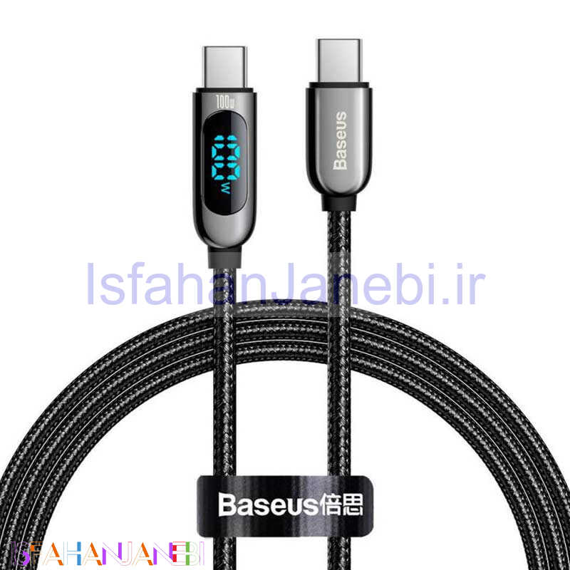 اصفهان جانبی-کابل تبدیل فست شارژ Baseus CATSK-B Type-C to Type-C 5A 100W 1m