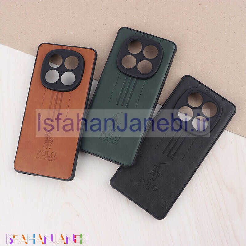 اصفهان جانبی-قاب چرمی Polo Ralph Laren شیائومی Redmi Note 14 Pro 5G محافظ لنزدار