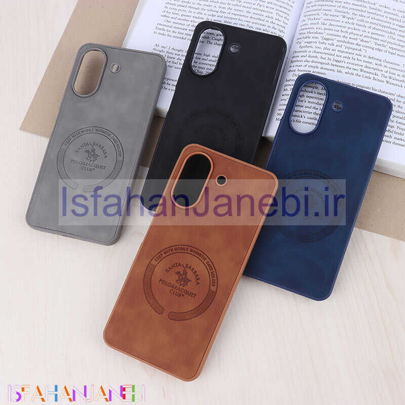 اصفهان جانبی-قاب چرمی Polo & Racquet Club شیائومی Redmi 13C / Poco C65 طرح مگ سیف