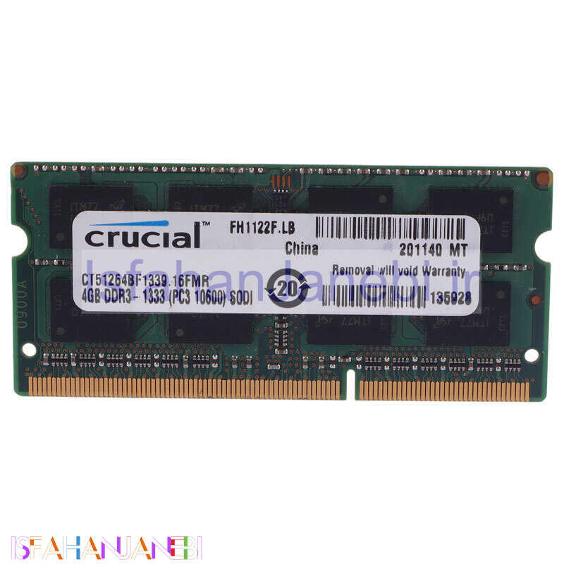 اصفهان جانبی-رم لپ تاپ کروشیال DDR3 4GB 1333MHz CL9