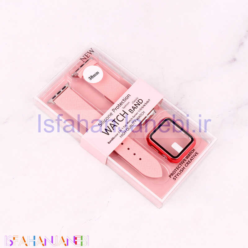 اصفهان جانبی-بند اپل واچ طرح چرم + محافظ صفحه 38mm