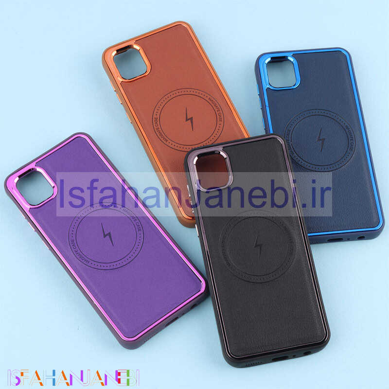 اصفهان جانبی-قاب چرمی مگ سیف سامسونگ Galaxy A04 متال ایرون