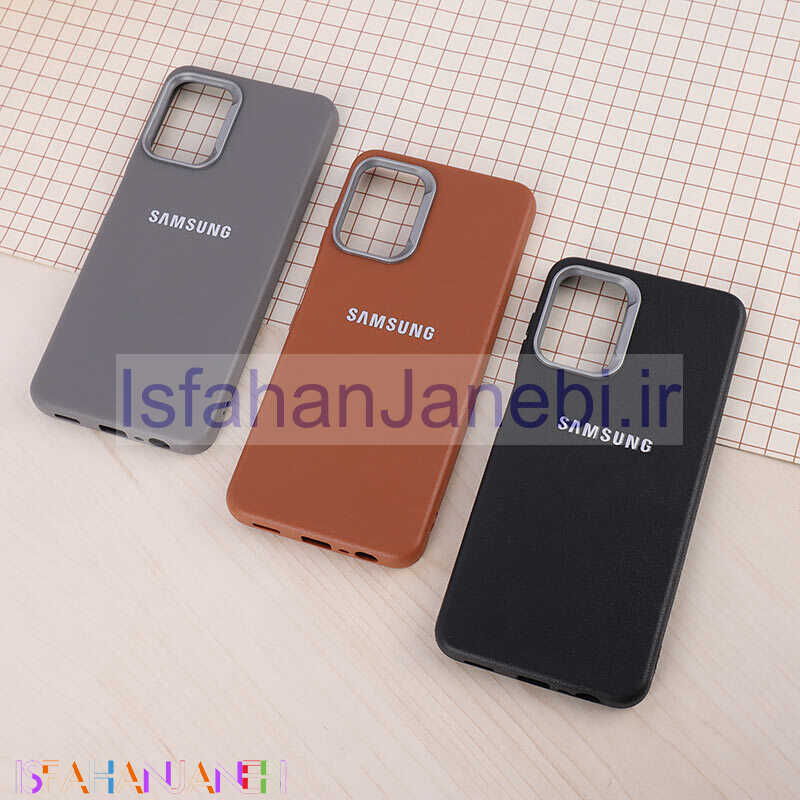 اصفهان جانبی-قاب چرمی ژله ای Leather سامسونگ Galaxy A13 4G لوگو متال
