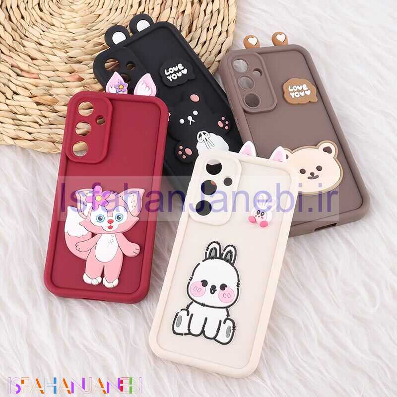 اصفهان جانبی-قاب سولید سامسونگ Galaxy A55 عروسکی گوش دار محافظ لنزدار