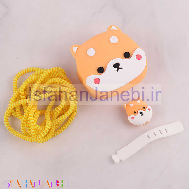 اصفهان جانبی-ست محافظ کابل و کلگی شارژر سیلیکونی آیفون طرح روباه