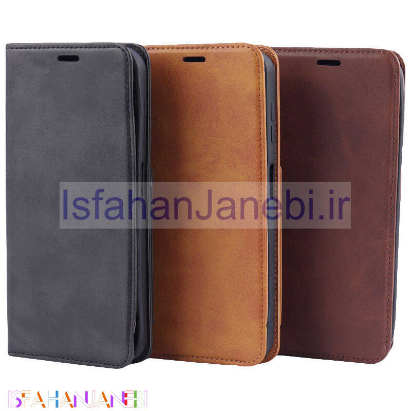 اصفهان جانبی-کیف چرمی Santa Barbara محافظ لنزدار Samsung Galaxy A14 4G / A14 5G